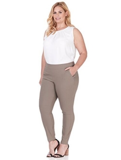 Rekucci Curvy Woman Ease into Comfort Skinny Plus Size Pant w/Tummy Control