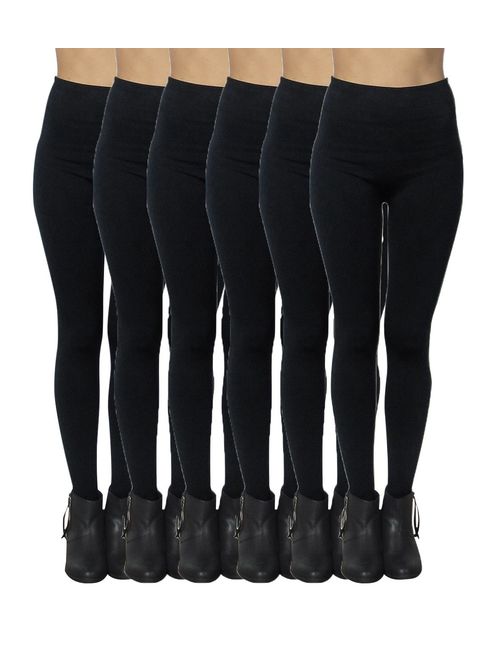 SPANX 6 Pack Seamless Fleece Lined Leggings for Women - Winter, Workout & Everyday Use - One Size