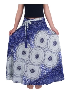 Lannaclothesdesign Women's Long Maxi Skirt Bohemian Gypsy Hippie Style Clothing