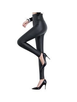 Tulucky Womens Sexy Pants Girls Faux Leather High Waisted Leggings