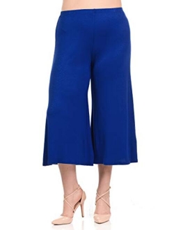 Pastel by Vivienne Women's Wide Leg Crop Culottes Plus Size