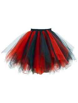 MsJune Women's 1950s Vintage Petticoats Crinolines Tutu Dance Half Slip Skirt