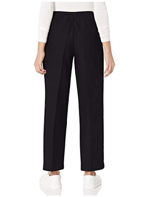 Alfred Dunner Womens All Around Elastic Waist Polyester Petite Pants Poly Proportioned Medium