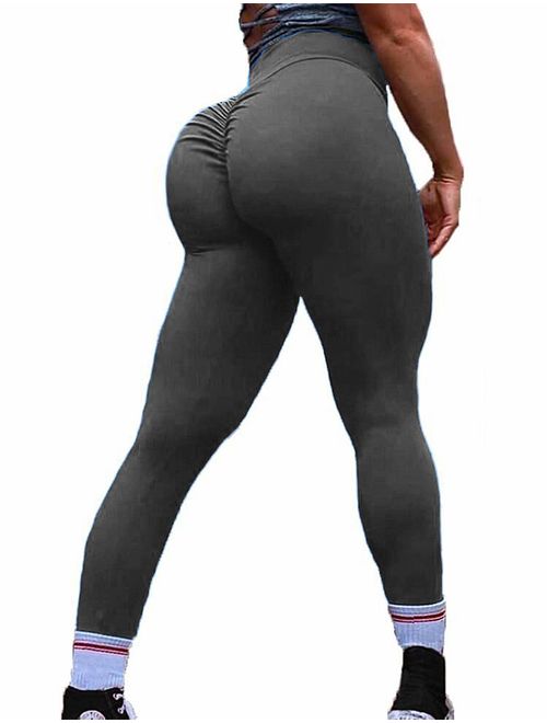 SEASUM Women Scrunch Butt Yoga Pants High Waist Tummy Control Compression Leggings Workout Sport Fitness Gym Tights