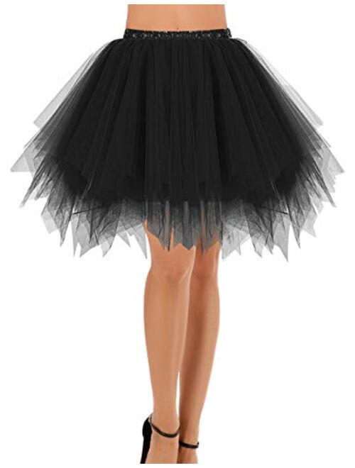 Bridesmay Women's Tutu Tulle Skirt 50s Vintage Ballet Dance Skirts