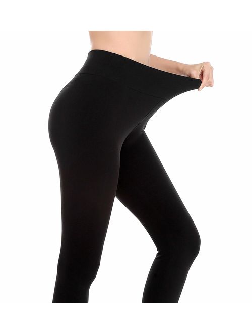 Finerease Soft & Stretchy High Waisted Tummy Control Leggings for Women Opaque Yoga Pants Leggings