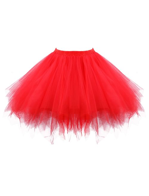 Acecharming Womens 1950s Vintage Tutu Ballet Bubble Dance Skirt Tulle Petticoat for Big Girl