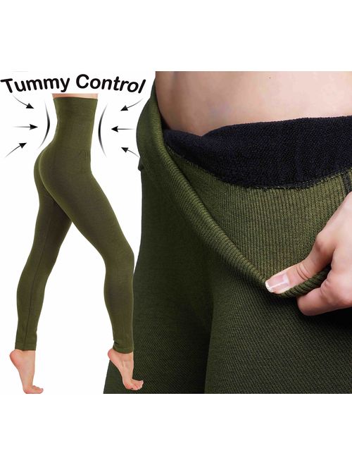 CODEFIT Premium Thick Fleece Shapewear Slimming High Waist Tummy Control Compression Leggings