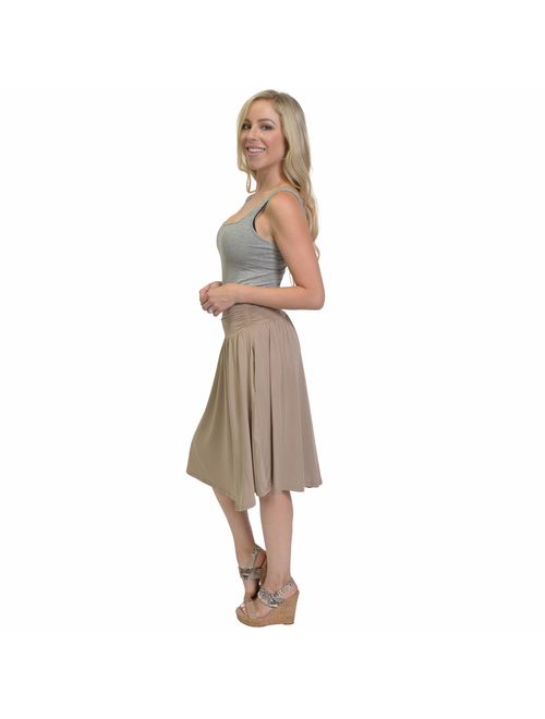 Stretch Is Comfort Women's Pocket Skirt | Flare Mid Length Skirt | Plus