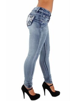 Colombian Design Butt Lift Levanta Cola Skinny Denim Jeans Plus/Junior Size
