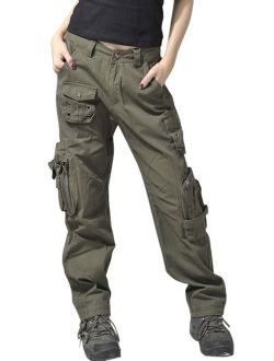 Women's Active Loose Fit Military Multi-Pockets Wild Cargo Pants