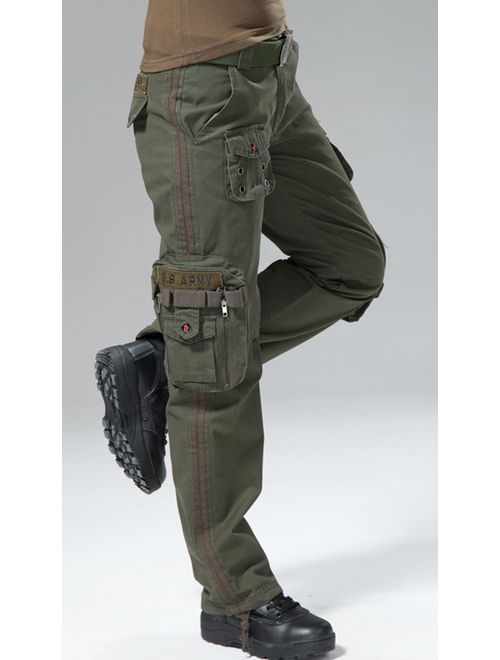 chouyatou Women's Active Loose Fit Military Multi-Pockets Wild Cargo Pants