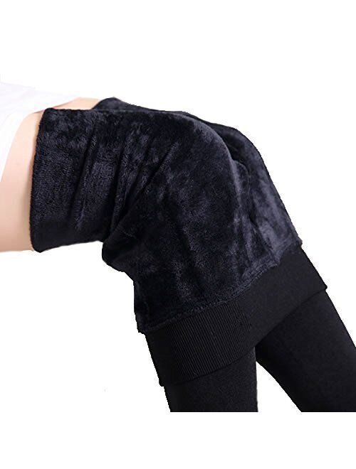 OUYE Women's Full Length Fleece Lining Warm Thermal Leggings