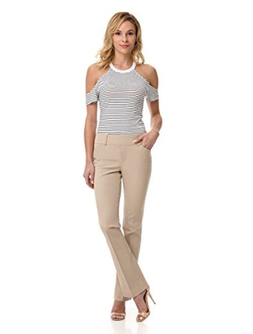 Rekucci Womens Smart Chic Bootcut Pant in Ultimate 4-Way Stretch Cotton 