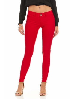 V.I.P. JEANS Women's soft stretchy white black red navy khaki pants