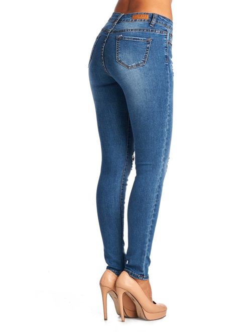 Blue Age Women Multistyle Destroyed/Ripped Skinny Jeans