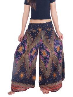 Lannaclothesdesign Womens 37 Inches Length Lounge Palazzo Pants Wide Legs S M L XL Sizes