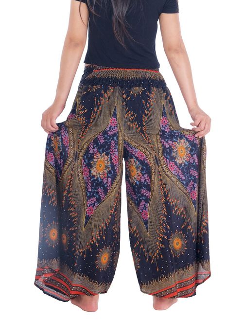 Lannaclothesdesign Womens 37 Inches Length Lounge Palazzo Pants Wide Legs S M L XL Sizes