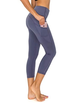 High Waist Active Flex Tummy Control Athletic Pocket Yoga Leggings with Fashion Reflective Dots