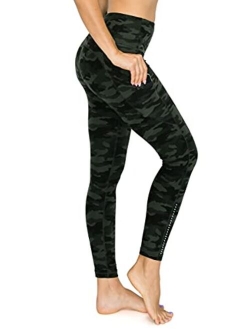 High Waist Active Flex Tummy Control Athletic Pocket Yoga Leggings with Fashion Reflective Dots