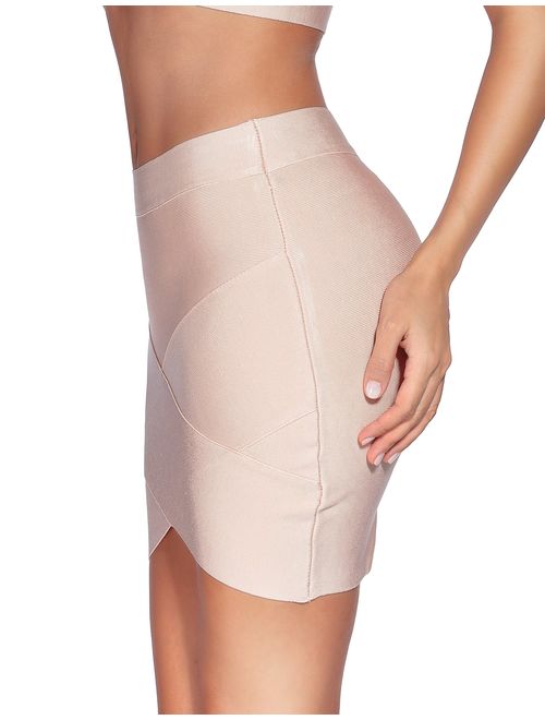 meilun Women's Rayon Bandage Bodycon Mini Skirt