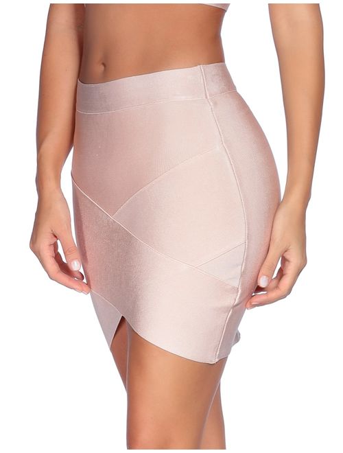 meilun Women's Rayon Bandage Bodycon Mini Skirt