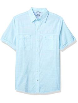 Men's Saltwater Dockside Chambray Short Sleeve Button Down Solid Shirt