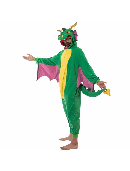 Small Cosplay Halloween Karneval Spooktacular Creations Unisex Erwachsene Pyjama Jumpsuit Plüsch Onesie Einteiler Drache Tier Kostüm
