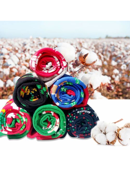 Mens Funny Socks Christmas Socks for Men Women Colorful Fun Novelty Crew Patterned Socks 6 Pairs US 7-13