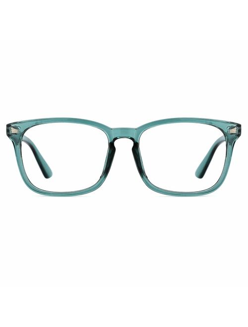 TIJN Blue Light Blocking Glasses Square Nerd Eyeglasses Frame Anti Blue Ray Computer Game Glasses
