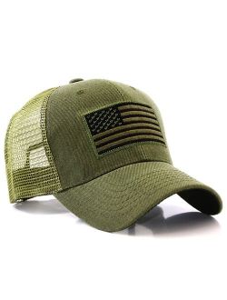 US American Flag Patch Tactical Style Mesh Trucker Baseball Cap Hat