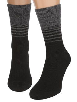 Air Wool Socks, 2 packs Merino Wool Organic Cotton Rich Mens Black Dress Socks