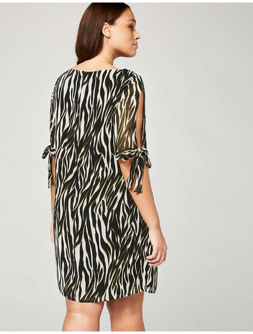 Amazon Brand - Truth & Fable Women's Sheer Sleeve Tunic Dress