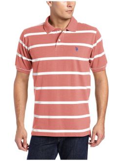 Men's Short Sleeve Striped Pique Polo Shirt