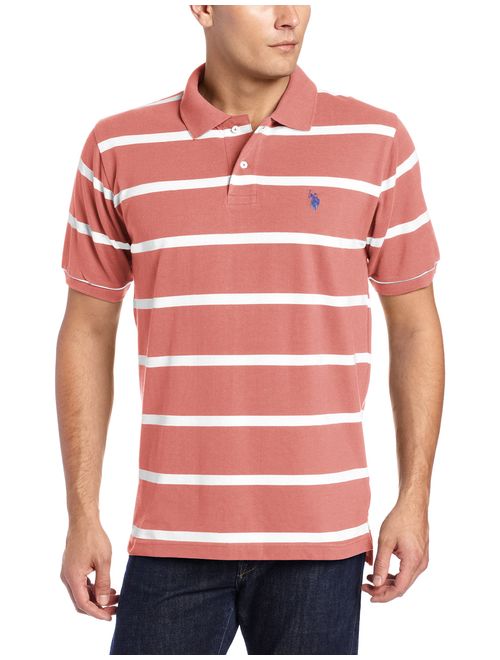 U.S. Polo Assn. Men's Short Sleeve Striped Pique Polo Shirt