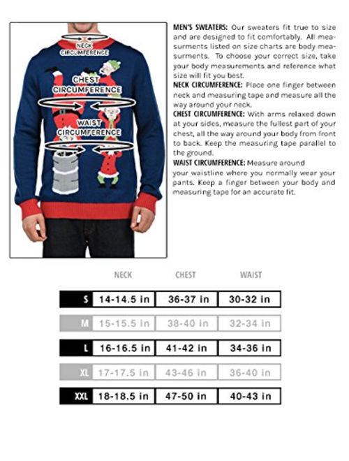 Tipsy Elves Men's Ugly Christmas Sweater - Funny Green Sweater