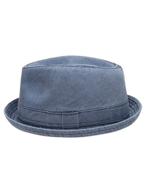 Epoch Men's Casual Vintage Style Washed Cotton Fedora Hat