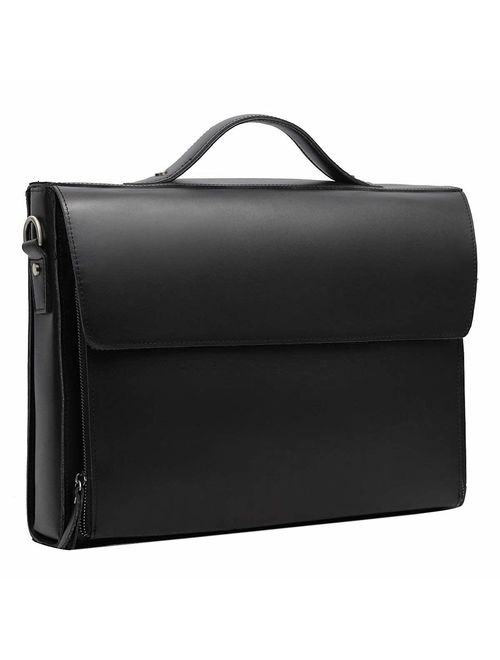 Leathario Leather Briefcase for Men Leather Laptop Bag Shoulder Messenger Bag Business Work Bag