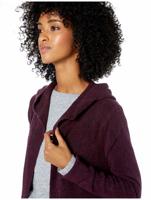 Goodthreads Women's Mid-Gauge Stretch Hooded Longline Cardigan Sweater