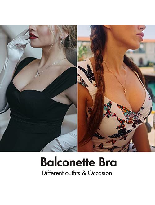 DELIMIRA Women's Underwire Support Seamless Contour Full Coverage Balconette Bra