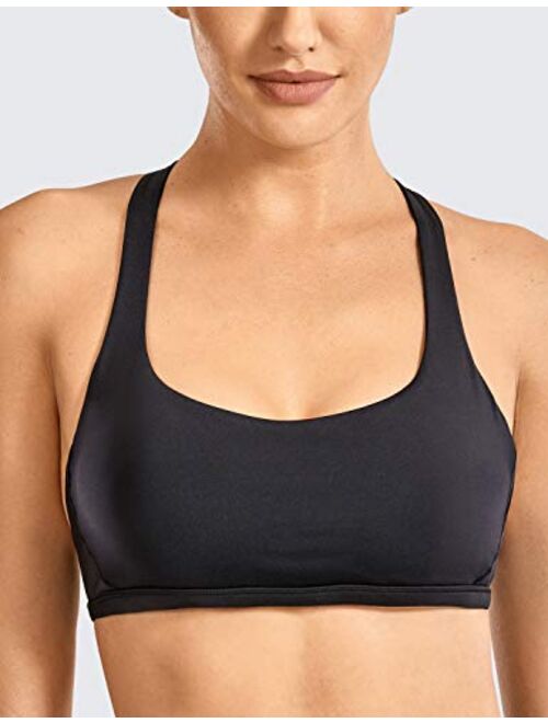 CRZ YOGA Women's Cute Yoga Sports Bra Strappy Sexy Back Padded Low Impact Workout Clothes Bra Tops