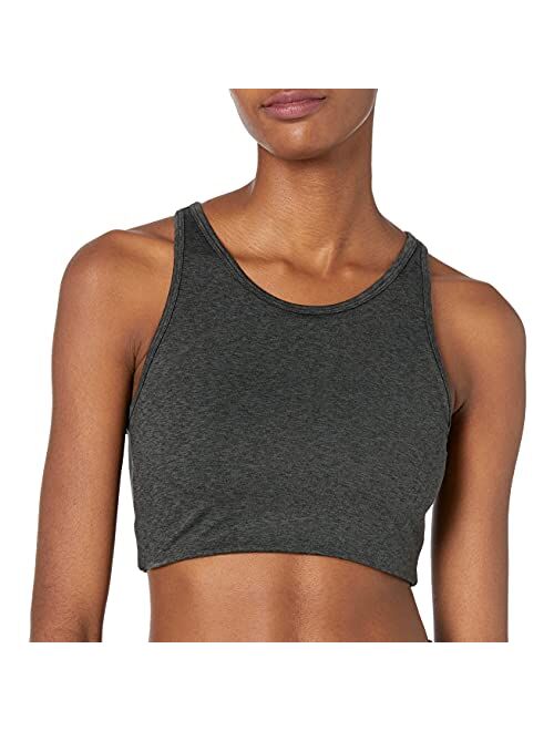 Amazon Brand - Core 10 Women's (XS-3X) Lattice Strappy Back Longline Yoga Sports Bra