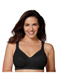 Women's 18 Hour Front Close Wirefree Back Support Posture Corrector Full Coverage Bra #E525