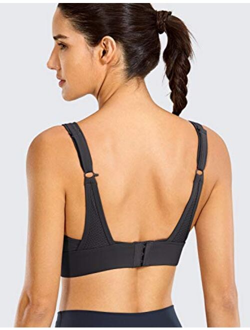 CRZ YOGA Convertible Racerback Sports Bra for Women High Impact Support Padded Wirefree Workout Training Bra