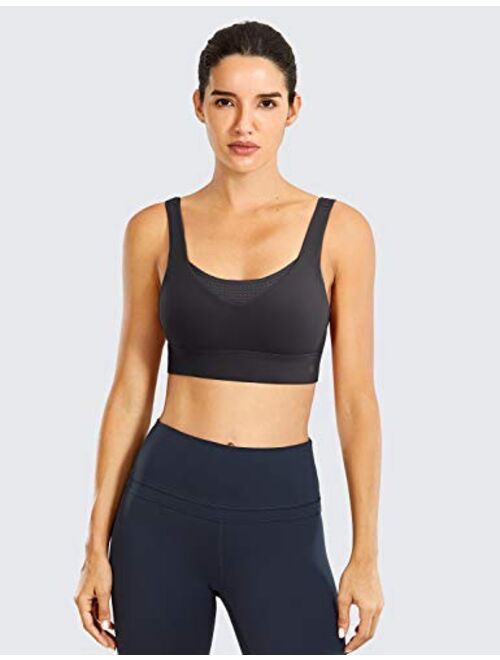 CRZ YOGA Convertible Racerback Sports Bra for Women High Impact Support Padded Wirefree Workout Training Bra