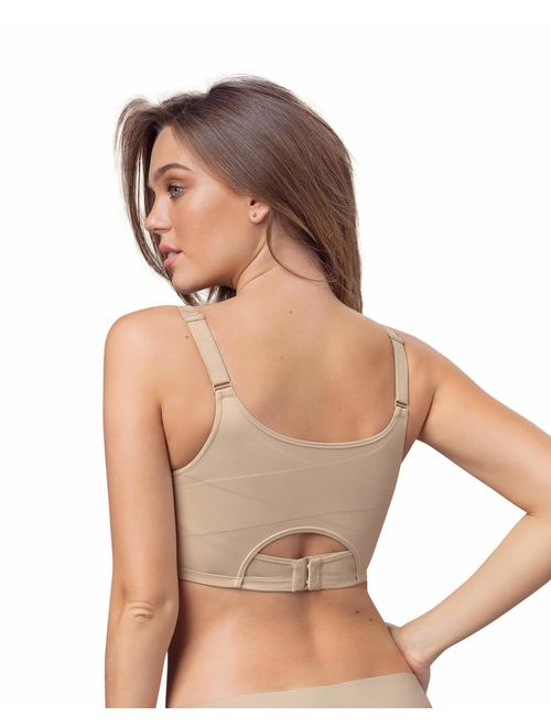 Leonisa Perfect Everyday Posture Corrector Underwire Cami Sports Bra with Back Support for Women