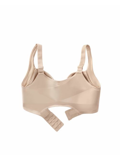 Leonisa Perfect Everyday Posture Corrector Underwire Cami Sports Bra with Back Support for Women