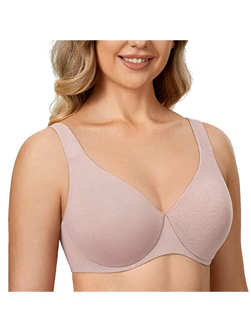 DELIMIRA AISILIN Women's Underwire Unlined Seamless Full Coverage Minimizer Plus Size Bra