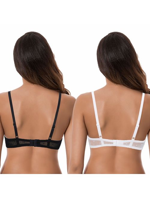 Curve Muse Womens Plus Size Perfect Shape Add 1 Cup Push Up Underwire Tshirt Bra