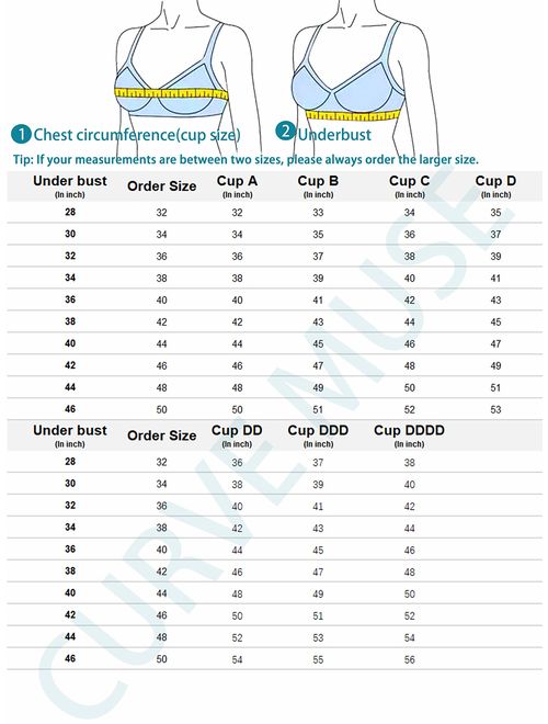 Curve Muse Womens Plus Size Perfect Shape Add 1 Cup Push Up Underwire Tshirt Bra